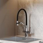 Смеситель для кухни Sancos Orta с гибким изливом, цвет хром/черный, арт. SC4008CH