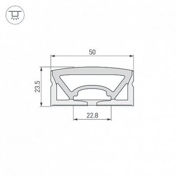 Силиконовый гибкий профиль 10м 050136 WPH-FLEX-5025-TOP-S23-10m WHITE белый Arlight