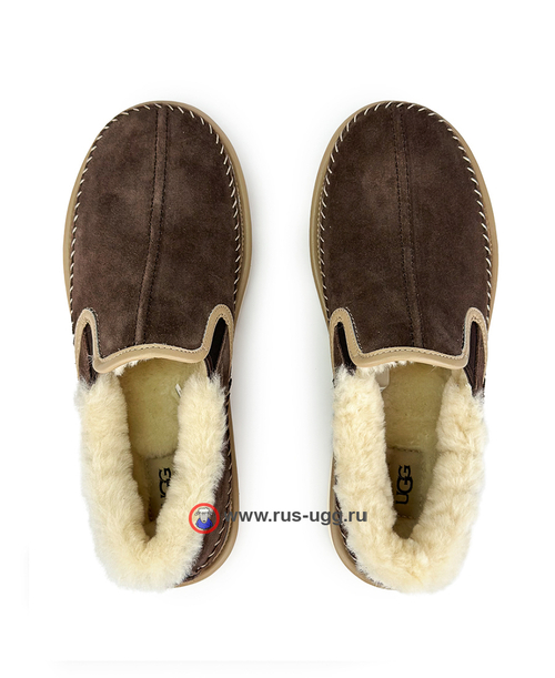 MEN'S STITCH SLIPPER - Chocolate