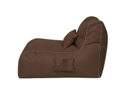 Кресло лежак коричневое Оксфорд