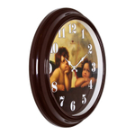 Часы 21 Bek настенные  3527-123 круг d=35 см, корпус коричневый "Ангелы Рафаэля"  Рубин