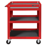 МАСТАК (520-01580MR) Тележка открытая «ОПТИМА», 3 полки и ящик, красная