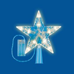 ULD-H1515-010-STB-2AA WARM WHITE STAR-2 Украшение светодиодное для ёлки Звезда-2. 15см. на батарейках не в-к. 10 светодиодов. Теплый белый свет. Прозрачный провод. TM Uniel.