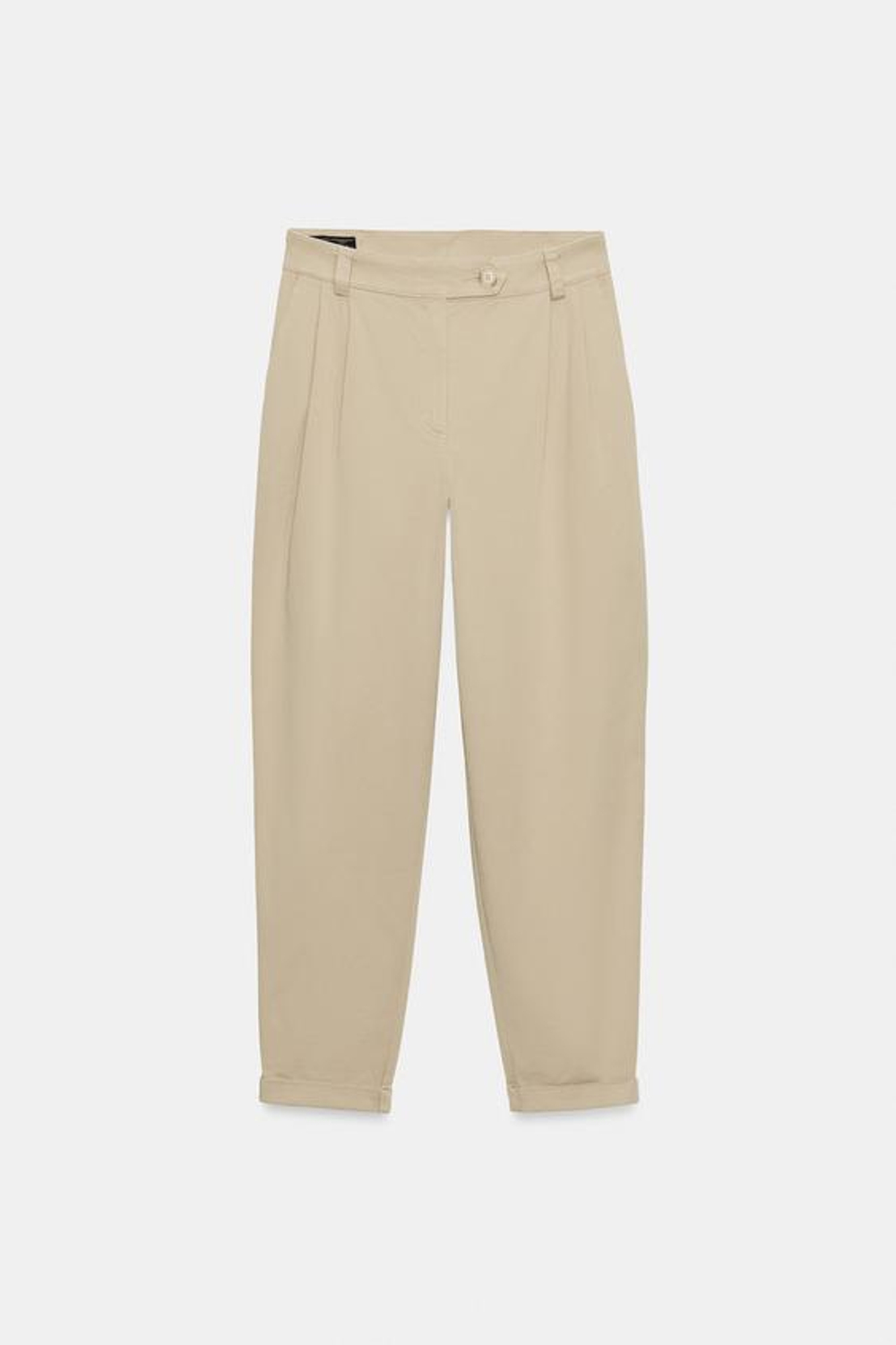 ZARA БРЮКИ ЧИНОС С ОТВОРОТАМИ, СВЕТЛЫЙ ЖЕЛТО-КОРИЧНЕВЫЙ