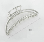 Заколка краб для волос классическая.Усиленная Большая  Усиленная. Классическая. Полукруглая. Цвет серебро