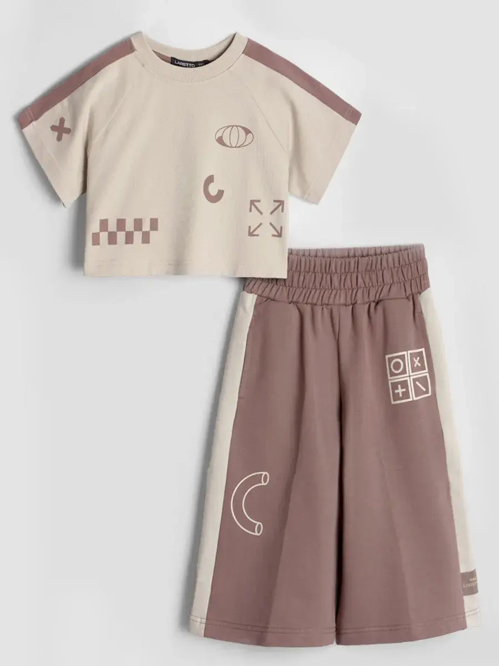 Костюм для девочки, футболка и кюлоты