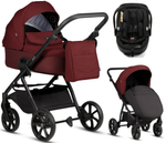 Детская коляска Tutis Leo 3 Plus 3 в 1 с автокреслом Beno Black 1582220 Burgundy