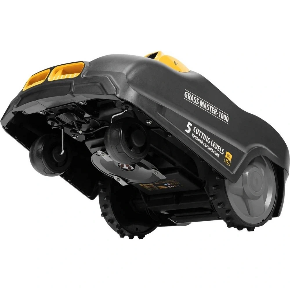 Робот-газонокосилка Grass Master 1000, ультразвуковой датчик, 3 Ач, LCD дисплей, Wi-Fi // Denzel