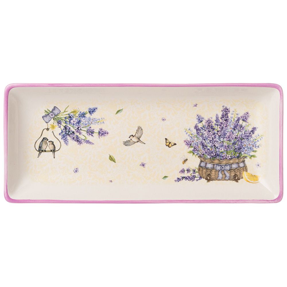 БЛЮДО "ПРОВАНС ЛАВАНДА" 28*12 СМ. ВЫСОТА=3 СМ. (КОР=32ШТ.)