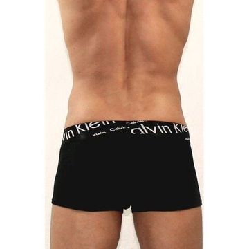 Мужские трусы боксеры черные с черной косой резинкой Calvin Klein Black Waistband Italics Boxer CK05103