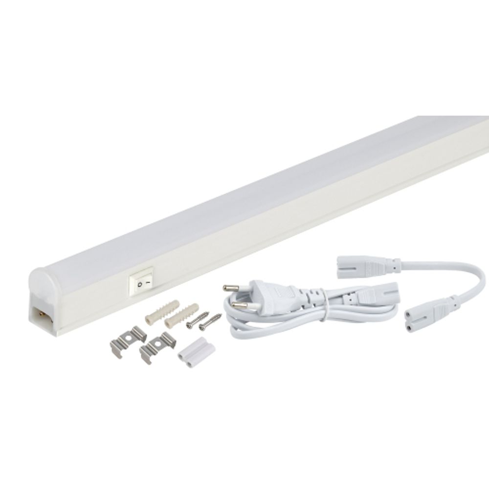 Линейный светодиодный светильник ЭРА LLED-01-08W-4000-W 8Вт 4000K L574мм с выключателем | Бытовые светодиодные линейные светильники