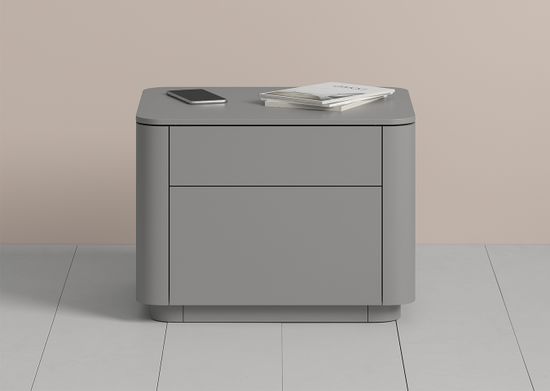 Тумба прикроватная Tammi 2 ящика ширина 50 см (серый)