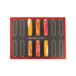 Силиконовый коврик перфорированный с разметкой Air mat Éclair & Choux 300x400мм, Silikomart, Италия