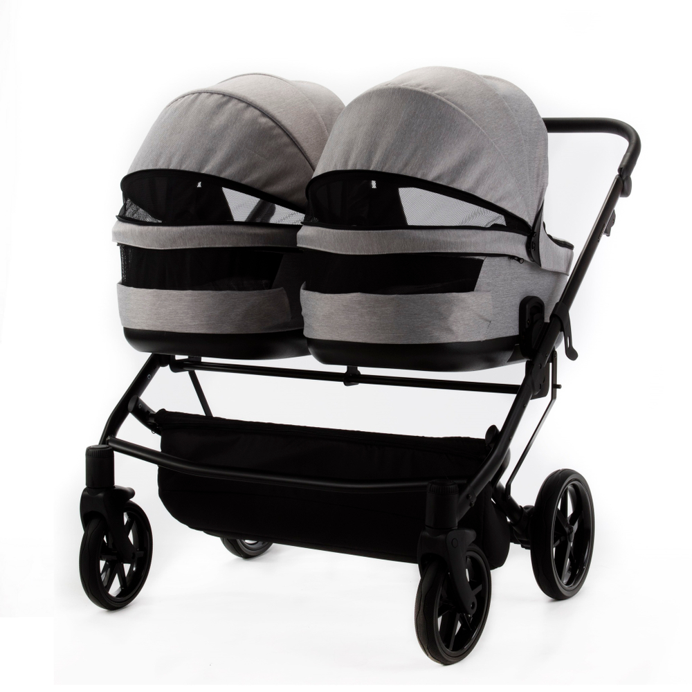 Детская универсальная коляска Adamex LEO DUO (2в1) DUO-TK1 - Светло-серый