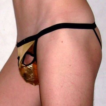 Мужские трусы стринги золотые String Shine Gold Eyes 1051