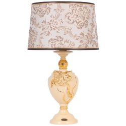 Настольная лампа Флер де Лис Айври с абажуром Тюссо Vatican (Ватикан) Латте