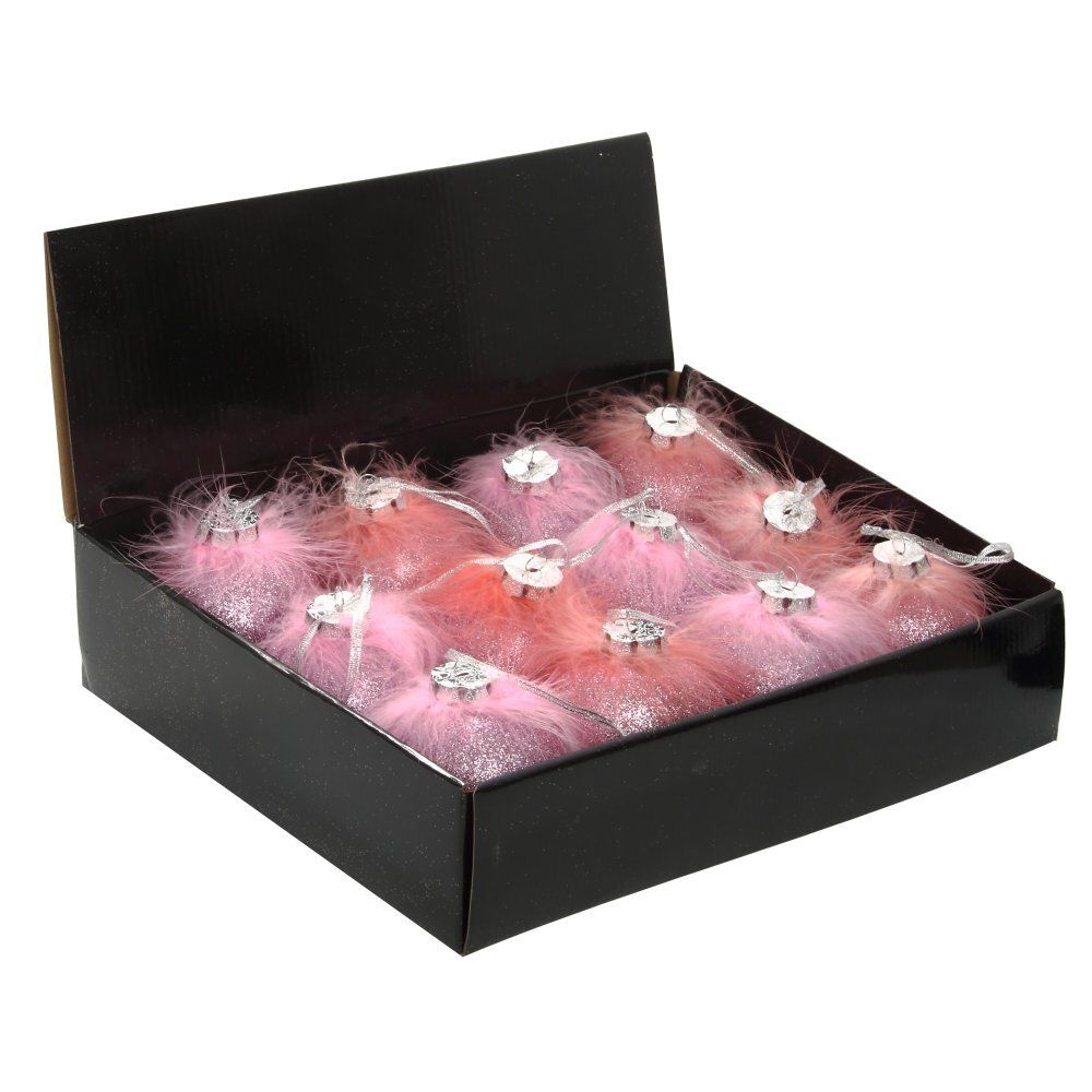 GAEM Набор из 12шт, Украшение новогоднее Шар "Перышко страуса", D8 см, L35 W27 H9см