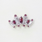 Iris tops with colored gems