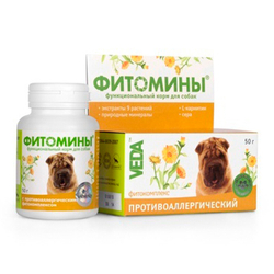 Фитомины Витамины для собак "От Аллергии", 100таб