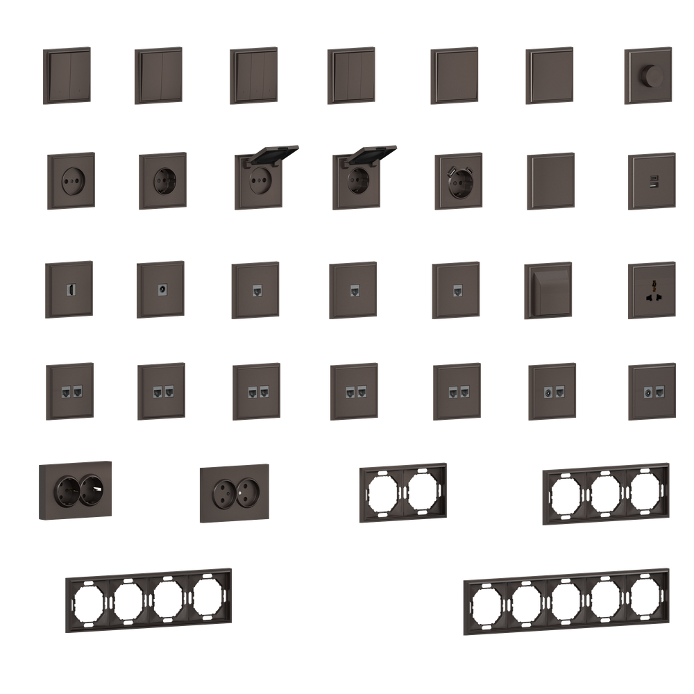 Накладка 2-я для розеток RJ45, TV, SAT, мокко, серия S08