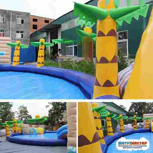 Надувной аквапарк с бассейном и горками «Пиратская бухта», 31×15×8,5 м