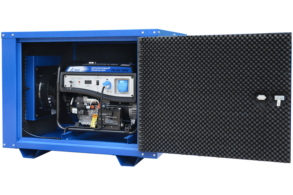 Бензогенератор трехфазный TSS SGG 7500E3A в кожухе МК-1.1 - [7.5 кВт / 13.5 А] эл. старт, АКБ, выход для АВР