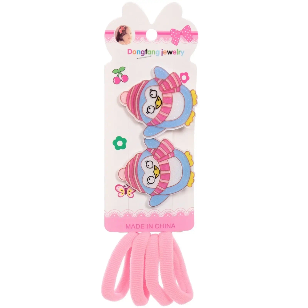 Аксессуары для волос детские 6шт «БИСКВИТ», Пингвин,14*6см