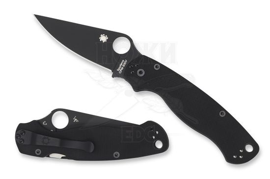 Нож складной Spyderco ParaMilitary 2 Black Blade C81GPBK2 c черным клинком CPM-S45VN, рукоять черный G10