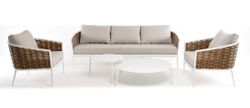 "Тоскана" лаунж-зона из искусственного ротанга, цвет соломенный