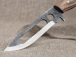 Рыбацкий нож "Акула", цельнометаллический, сталь 65Х13, рукоять бакелитовая фанера