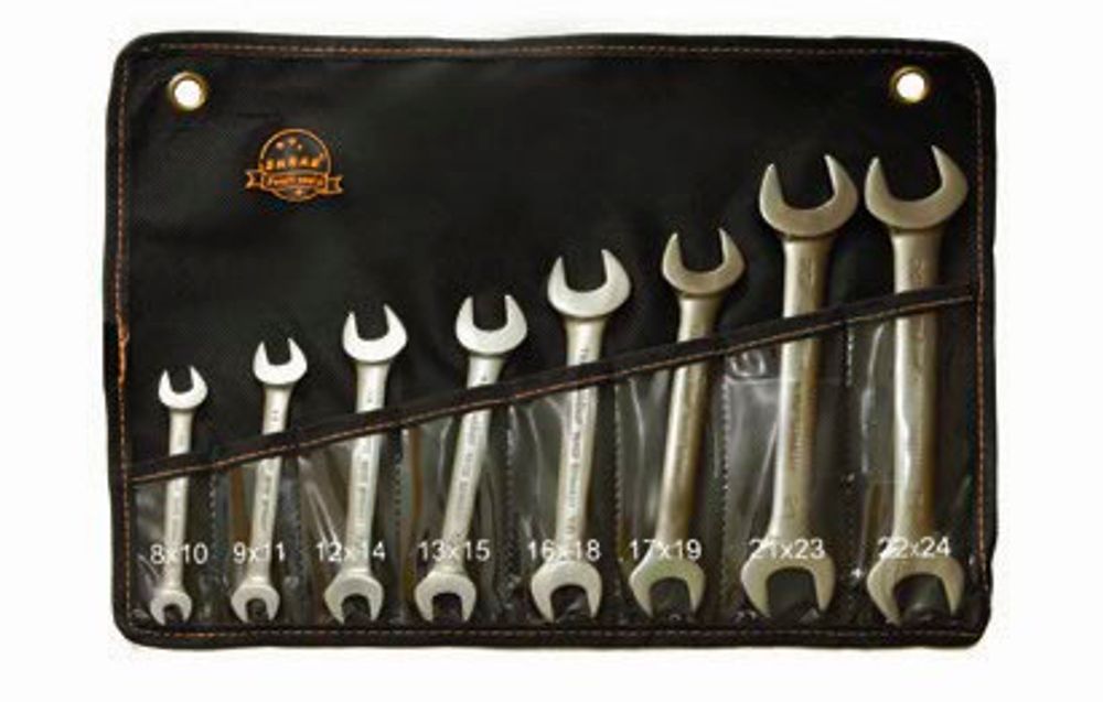 Ключи рожковые набор 8-24 мм 8 предметов хром-ванадиевая сталь King Roy SKRAB 44348