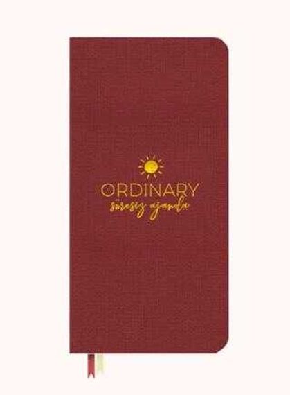 Gündəlik/Ajanda/Ежедневник/Diary Ordinary Süresiz Ajanda - Bordo Keten