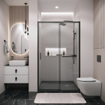 Душевая дверь Grossman Style 100 100.K33.05.100.21.00 профиль Черный матовый стекло прозрачное