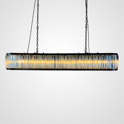 Подвесная Люстра Rh 1920S Odeon Clear Glass Black 180 By Imperiumloft