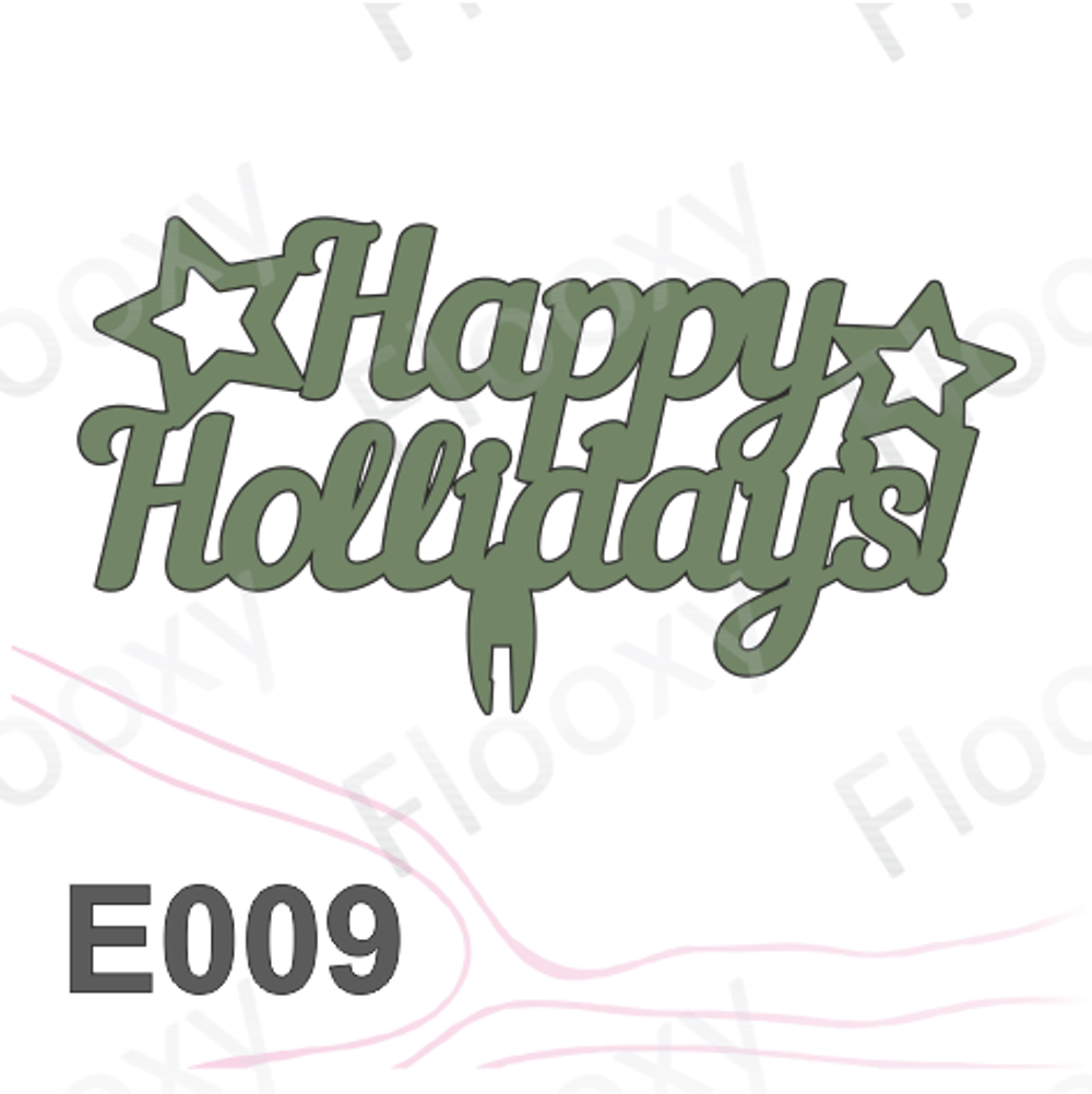 Топпер деревянный в букет цветов "Happy Hollidays" 10шт.