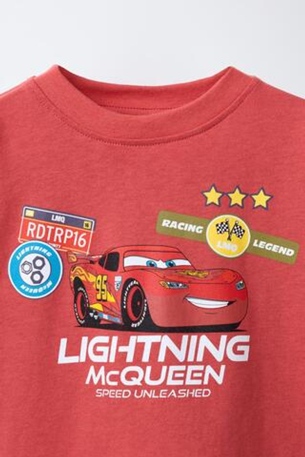 ZARA ФУТБОЛКА С ПРИНТОМ CARS LIGHTNING MCQUEEN © DISNEY, КРАСНЫЙ