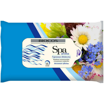 Салфетки влажные BIOCOS SPA Aroma Весенние цветы 15шт