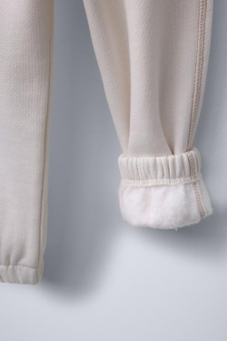 ZARA УТЕПЛЕННЫЕ БРЮКИ-ДЖОГГЕРЫ С ДЕКОРАТИВНОЙ СТРОЧКОЙ, КАМЕННО-СЕРЫЙ