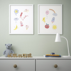 IKEA BILD  (ИКЕА БИЛД)  -  Плакат, счастливые персонажи, 40x50 см