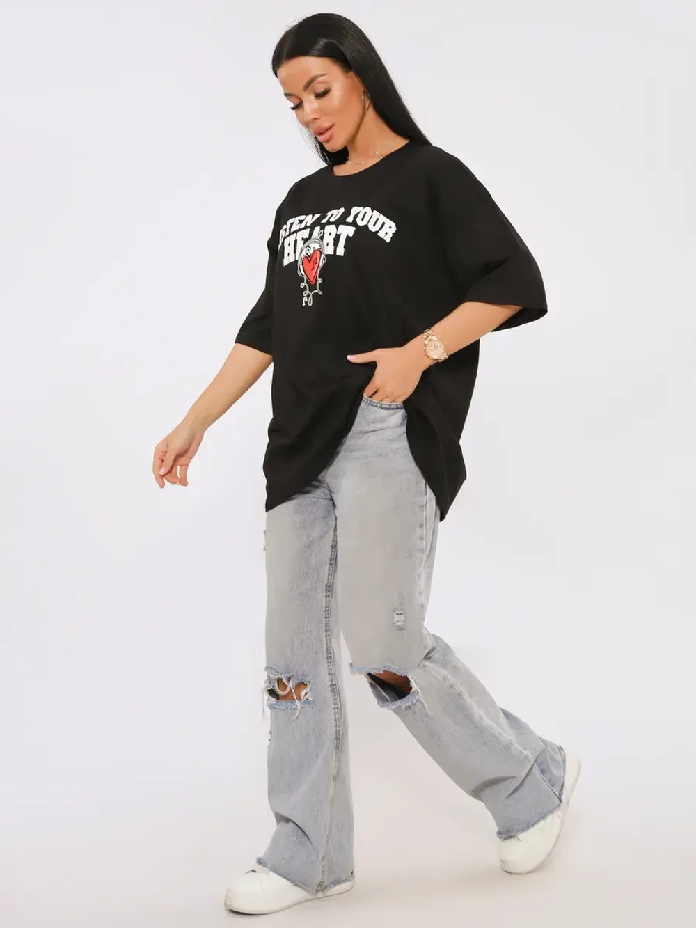 Футболка женская оверсайз принт