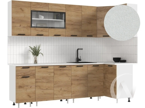 Кухня Рио NEW ЛДСП 2;6х1;0м (белый/дуб крафт/антарес)