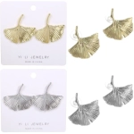 Серьги «ЭЛЛОДИ», листики, цвет золото и серебро, 2,8*2,5см