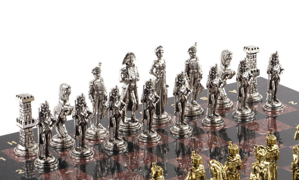 Шахматы "Отечественная война 1812 г." доска 40х40 см лемезит  R120681