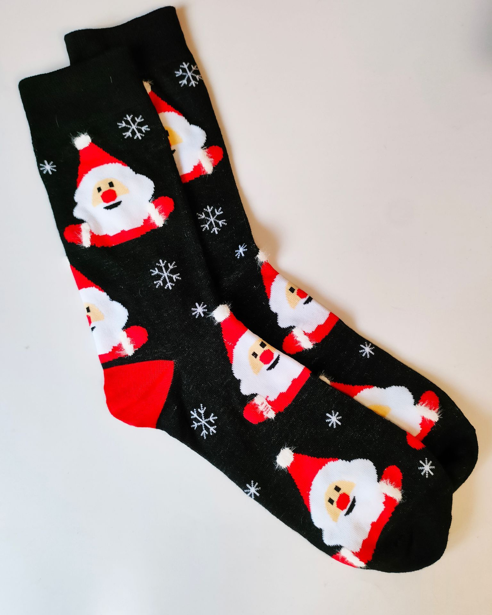 Носки НГ р.40-45 "Happy NY" Санты на черном