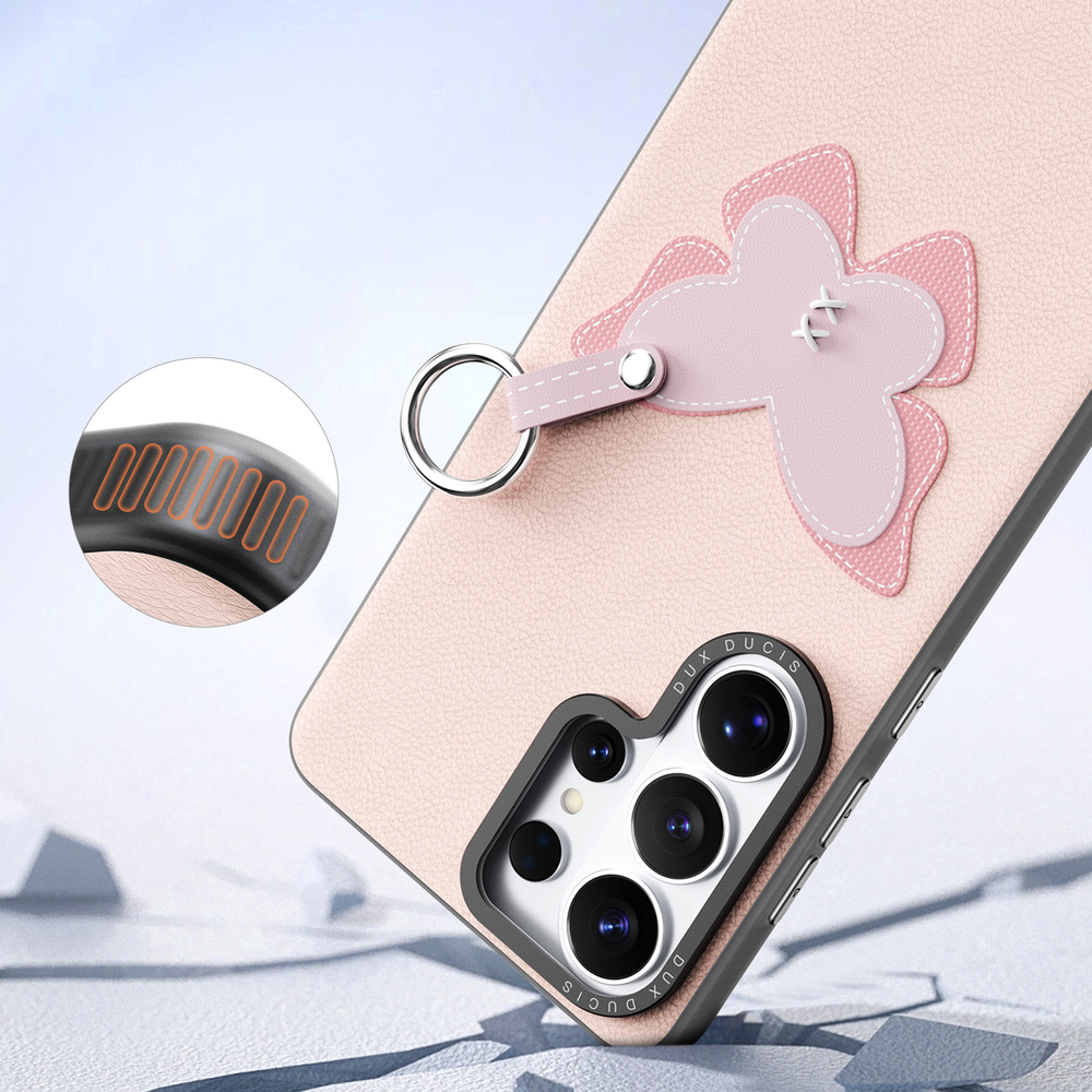 Чехол розового цвета для Samsung Galaxy S26 Ultra, серия Luvy Series Case (со съемным ремешком) от Dux Ducis