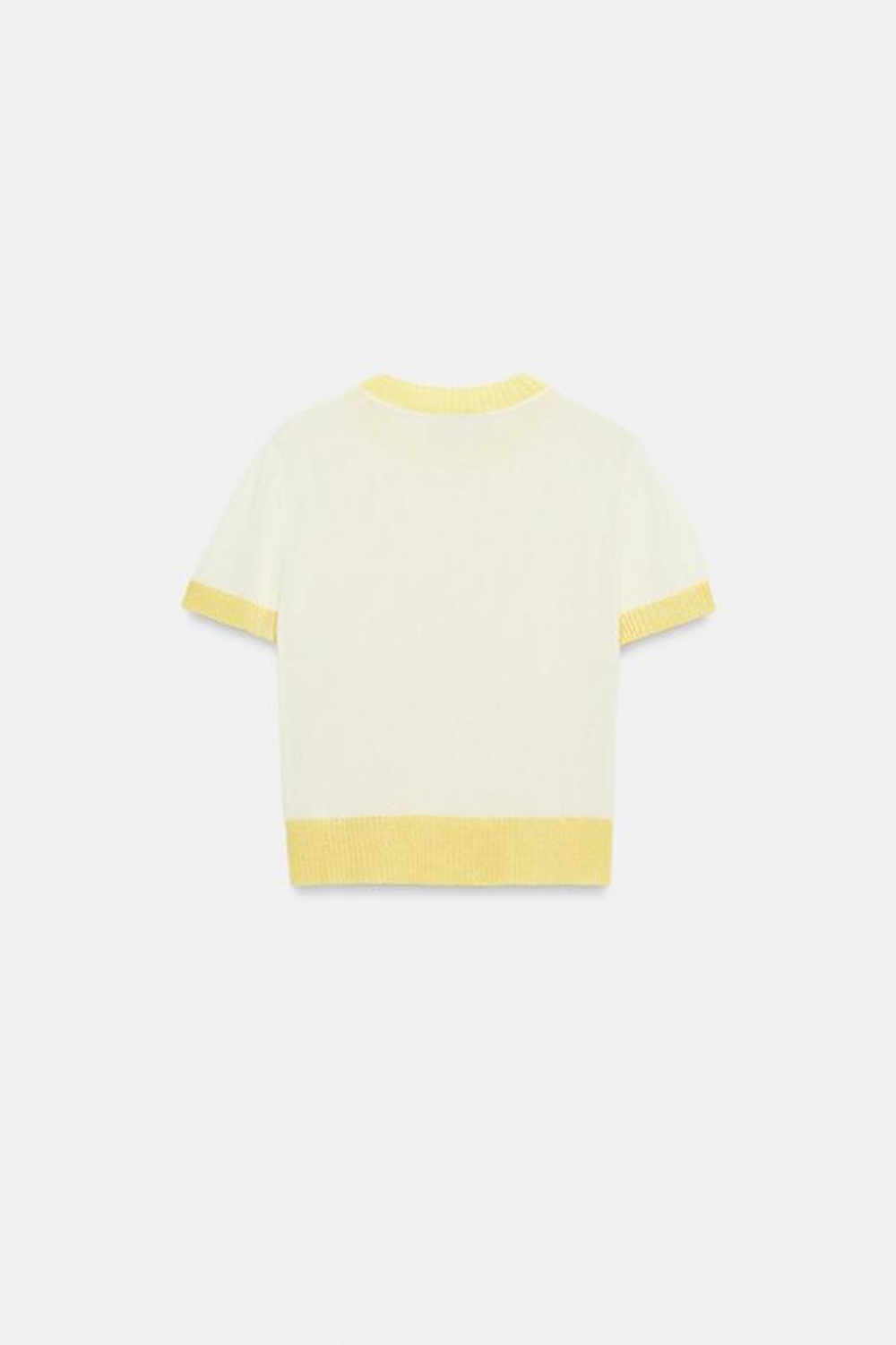 ZARA ТРИКОТАЖНЫЙ ТОП С КОРОТКИМ РУКАВОМ, РАЗНОЦВЕТНЫЙ