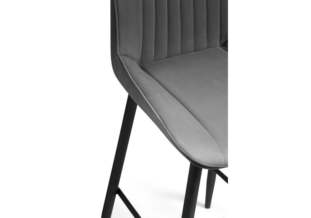 Полубарный стул Седа К крутящийся темно-серый / черный