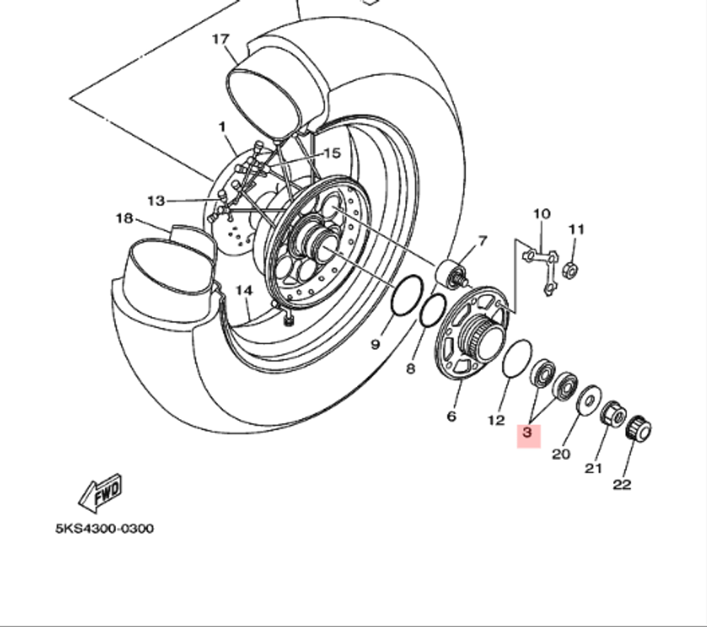 Подшипник ступицы Yamaha 93306-20348-00