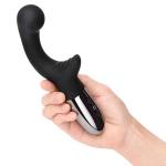 Черный вибромассажер 19см с двумя моторами Le Wand XO Black LW-039-BLK