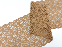 Эластичное кружево, 22 см, светло-коричневое, (Арт: EK-2716), м
